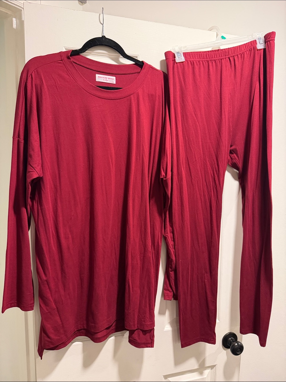 Everyday Burgundy Women's Long Sleeve Soft Two-Piece Outfit